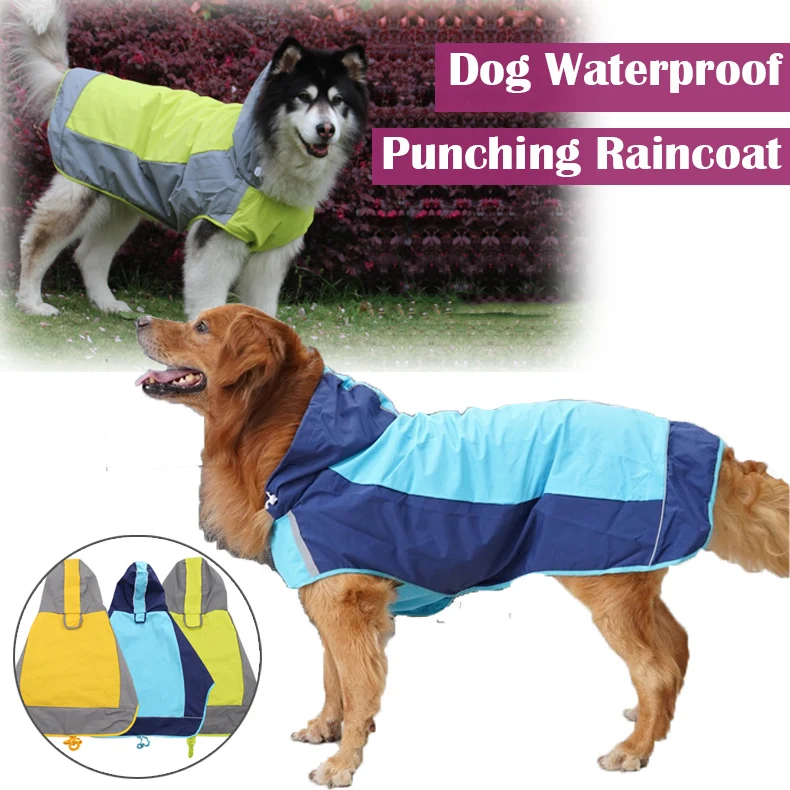 

Pet Raincoat Dog Outdoor Color Blocking Waterproof Clothes Outdoor Punching Raincoat for Small Medium Large Dogs Dog Accessories
