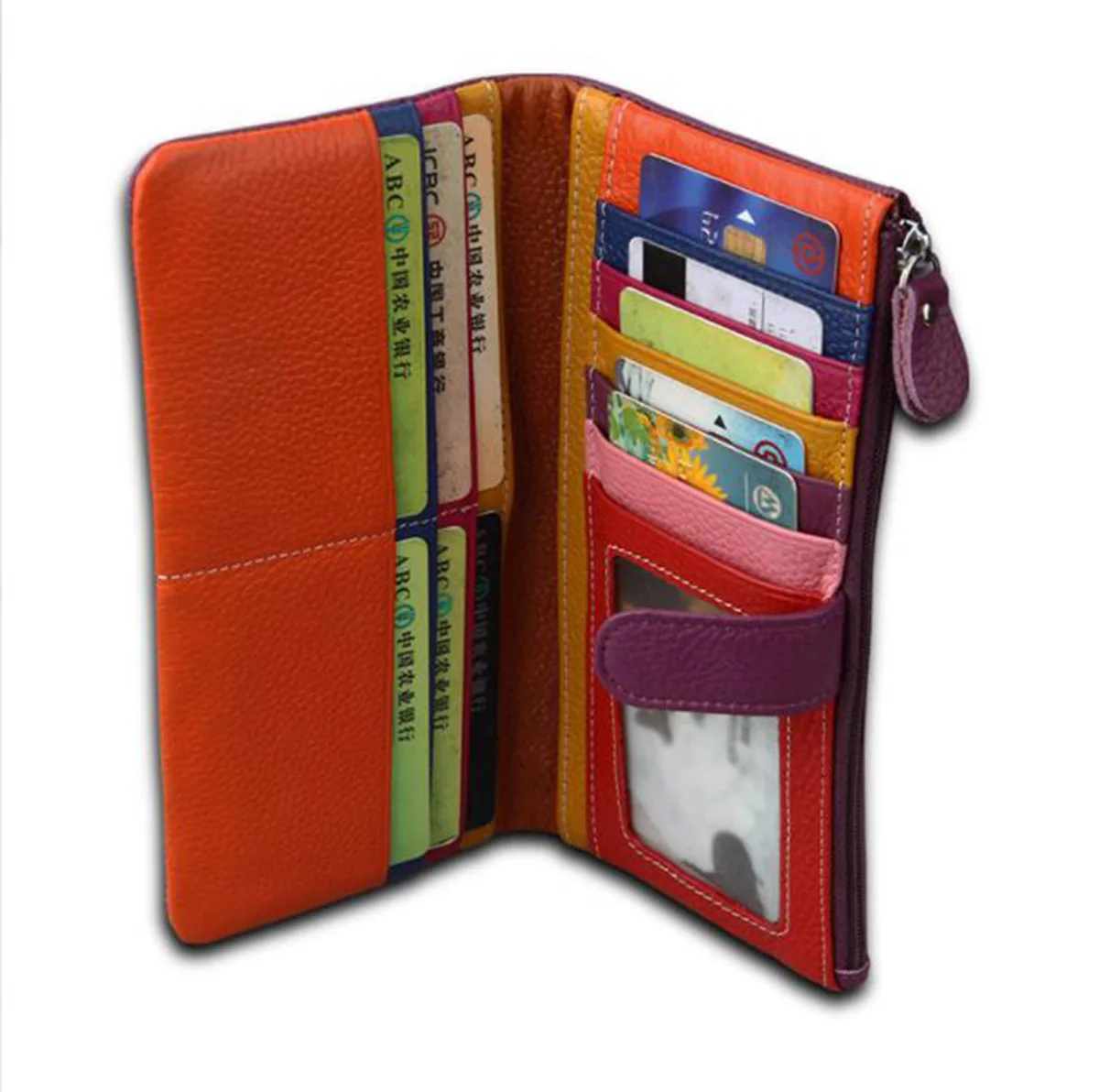 Hot Popular  candy-colored leather lady's  Wallet Large capacity multi-card  bank card holder  Mini  handbag