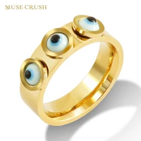 muse crush waterproof stainless steel gold color rings fashion finger rings for women unusual jewelry party anniversary gift