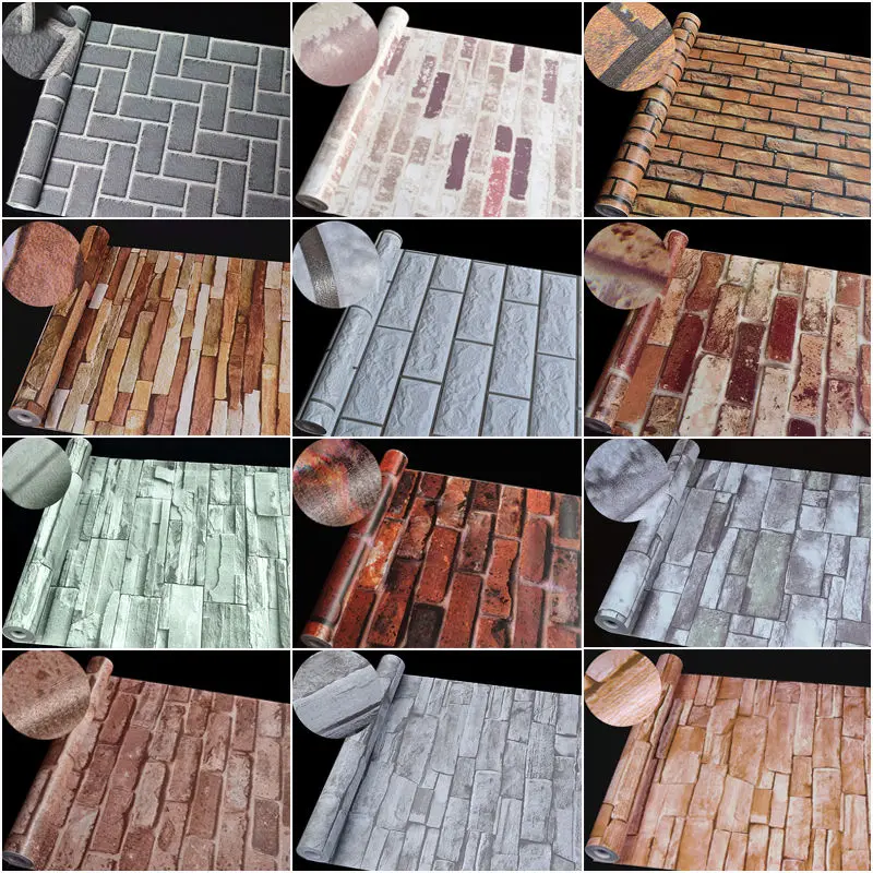 

10M Self-Adhesive Brick Pattern Wallpapers Waterproof Wallpaper Papel De Pared Home Decor Wall Stickers Vinilo Decorativo Pared