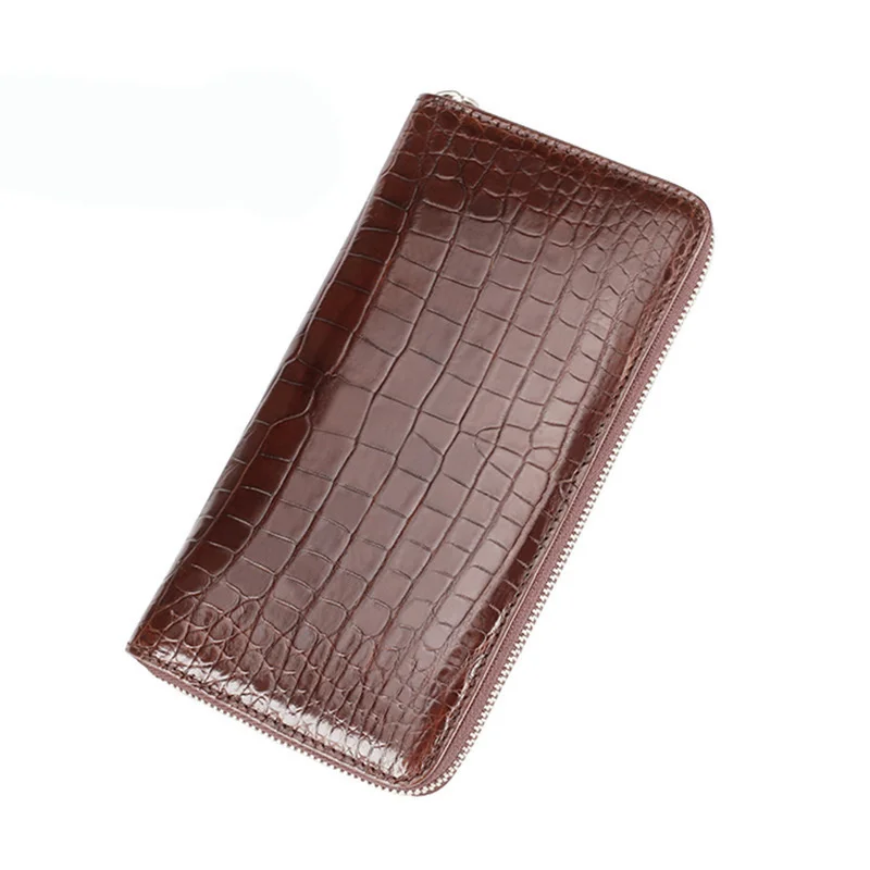 New Men's Genuine Leather Fashion Wallet Medium Long Business Zipper Multi Card Purse High Quality Handbag Leisure Clutch Bag