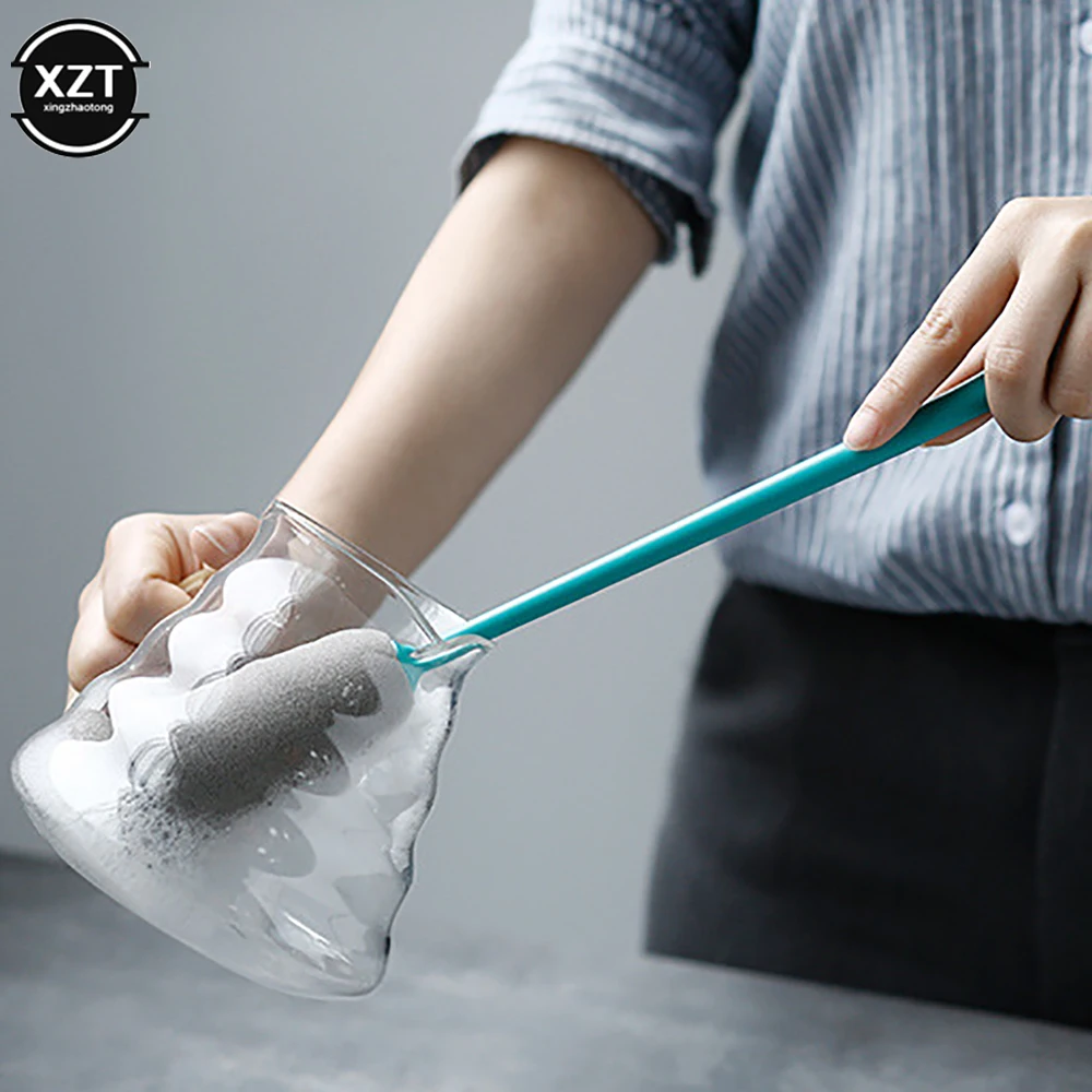 

Ручка с длинной ручкой для чистки бутылок с молоком, бокалов для вина, стаканов, бытовых бокалов для кофе, щетка для чайника