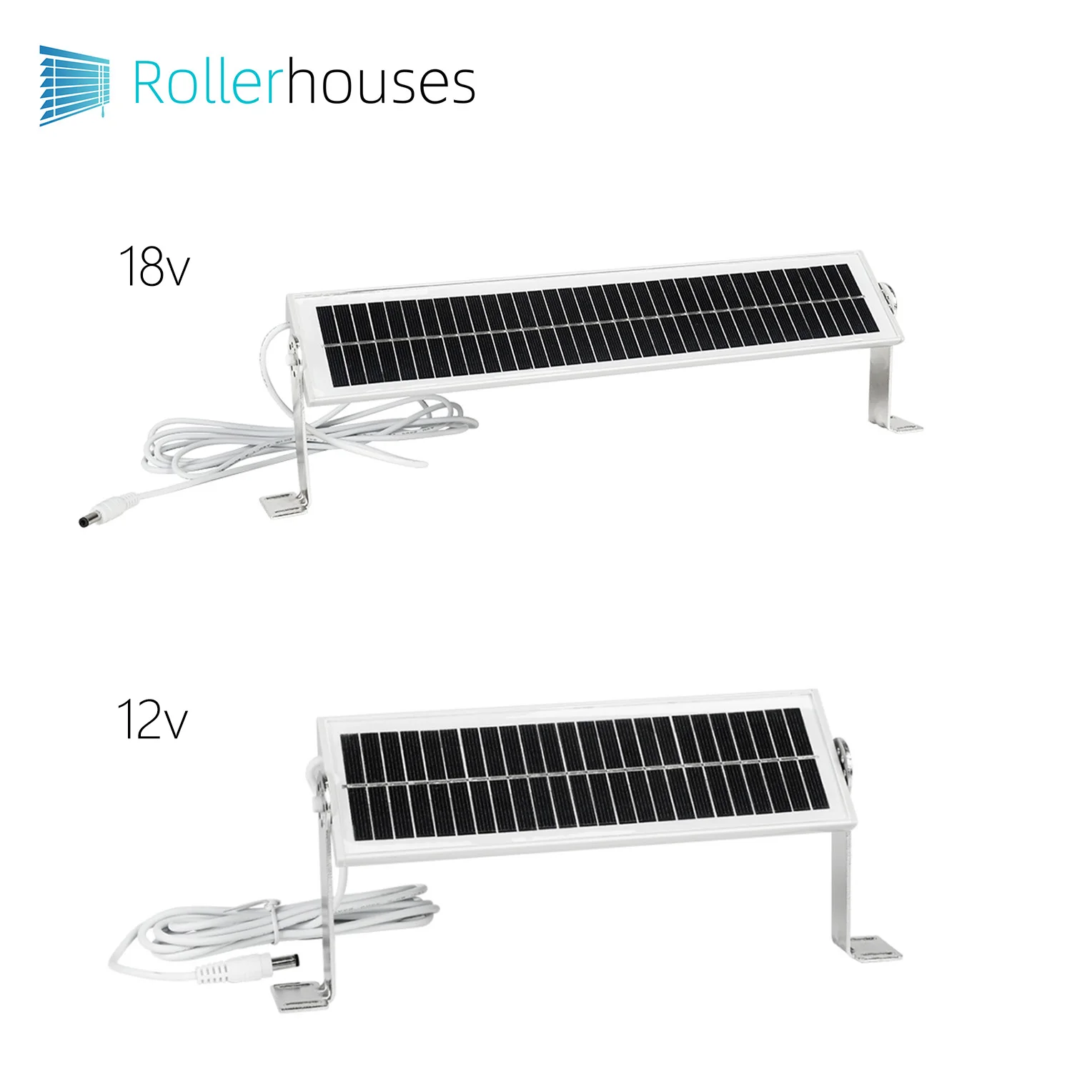 Rollerhouses Solar Panel Charger 12V/18V for Motorized Battery Blind/Shade Motors Motorized Window Roller Shades