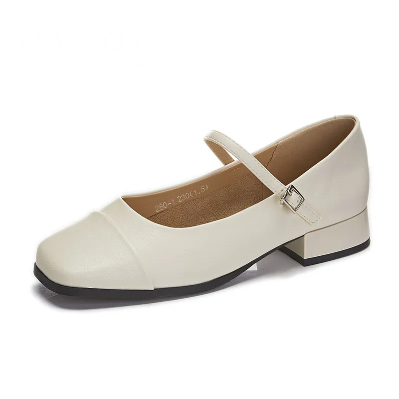Loafers Women 2023 Spring Square Head Low Heel Ladies Casual Shoes Fashion Mary Jane Shoes Female
