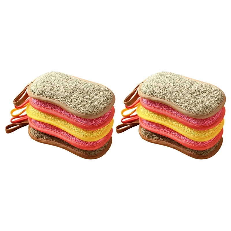 

10 Pieces Of Cleaning Microfiber Sponge Dishwashing Kitchen And Bathroom Rust Cleaning Cloth