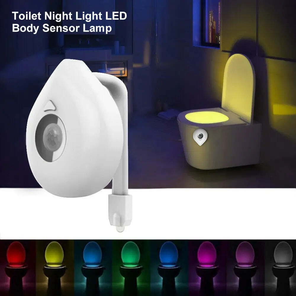 

Toilet Night Light PIR Motion LED 8 Color Changing Bathroom Lamp Bowl Lighting Activated Seat Sensor For Bathroom Washroom