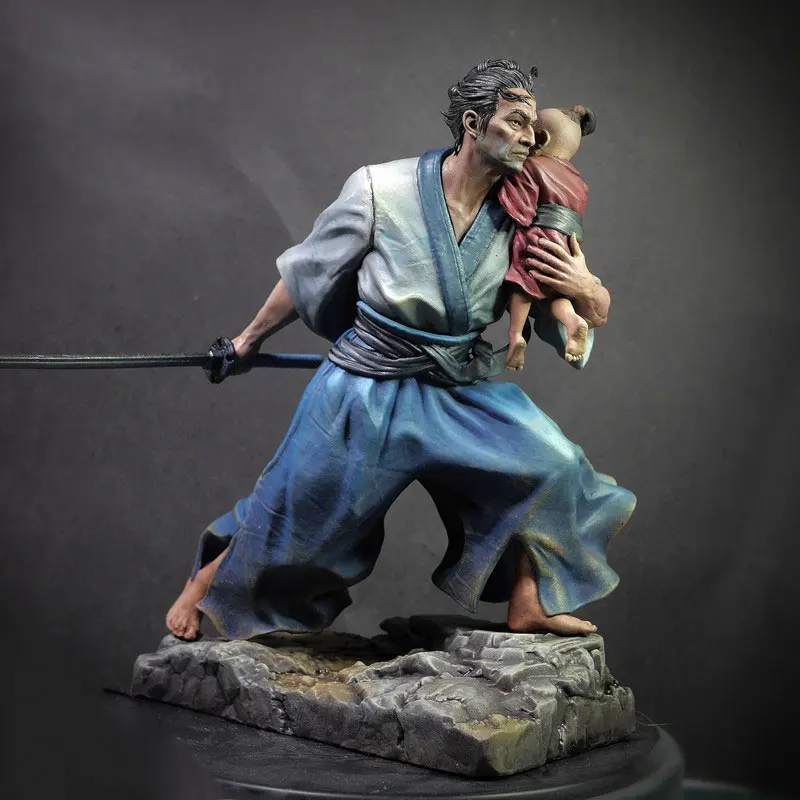 1/18 10cm 100mm 1/24 75mm Resin Model Kits Ancient Japanese Samurai  Figure Unpainted No Color RW-046