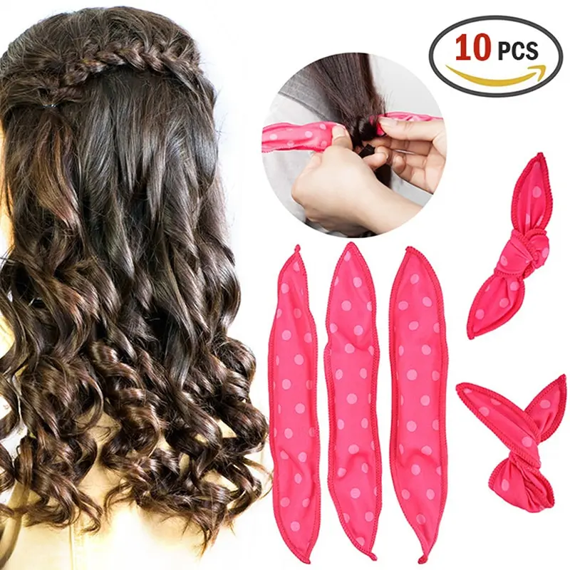 

10pcs/bag Hair Curlers Soft Hair Bands DIY Waves Hair Rollers Heatless Curls Overnight Flexible Hairstyles Tools Magic Hair Care