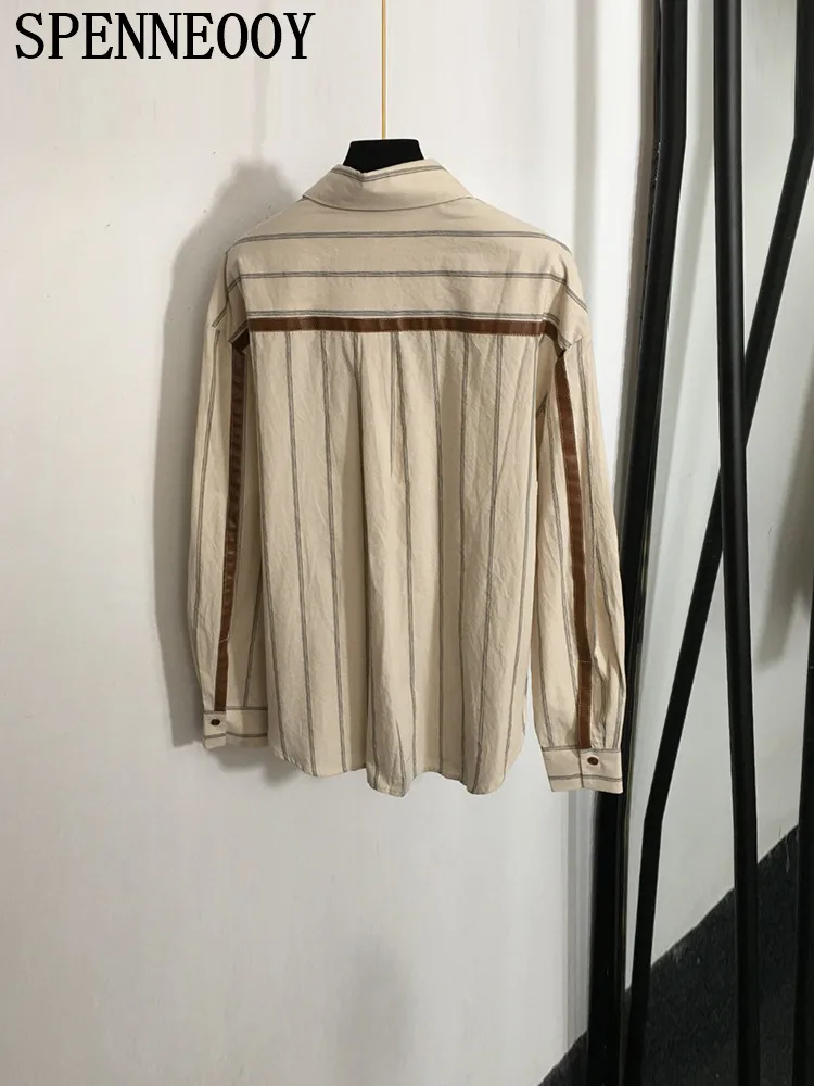 Женская однобортная блузка SPENNEOOY модная подиумная винтажная Повседневная Блузка