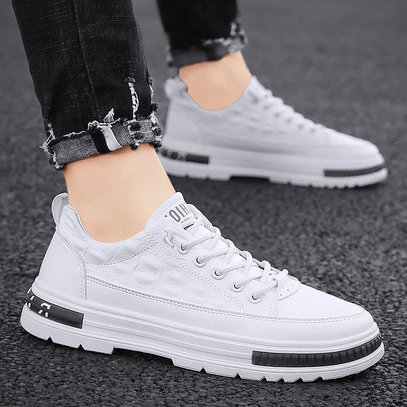 

Men's casual shoes microfiber leather low-top small Martin boots British style all-match sports shoes student skate shoes