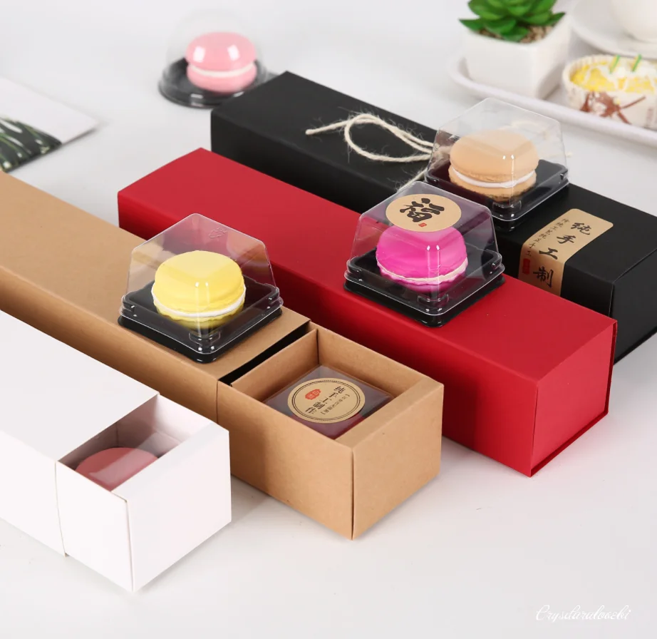 

10pcs Kraft Paper Gift Box Handmade Candy Biscuit Chocolate Macaron Packing Box Baking Cake Case Christmas Wedding Gift Wrapping