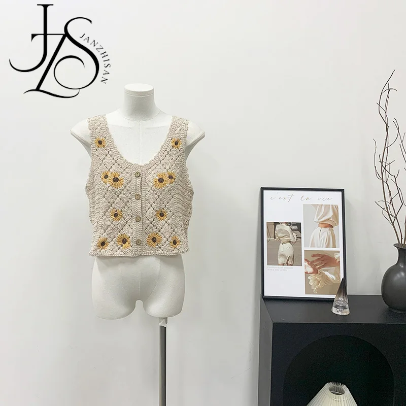 JANZHISAN женские вязаные крючком топы больших размеров летние хлопковые в пляжном