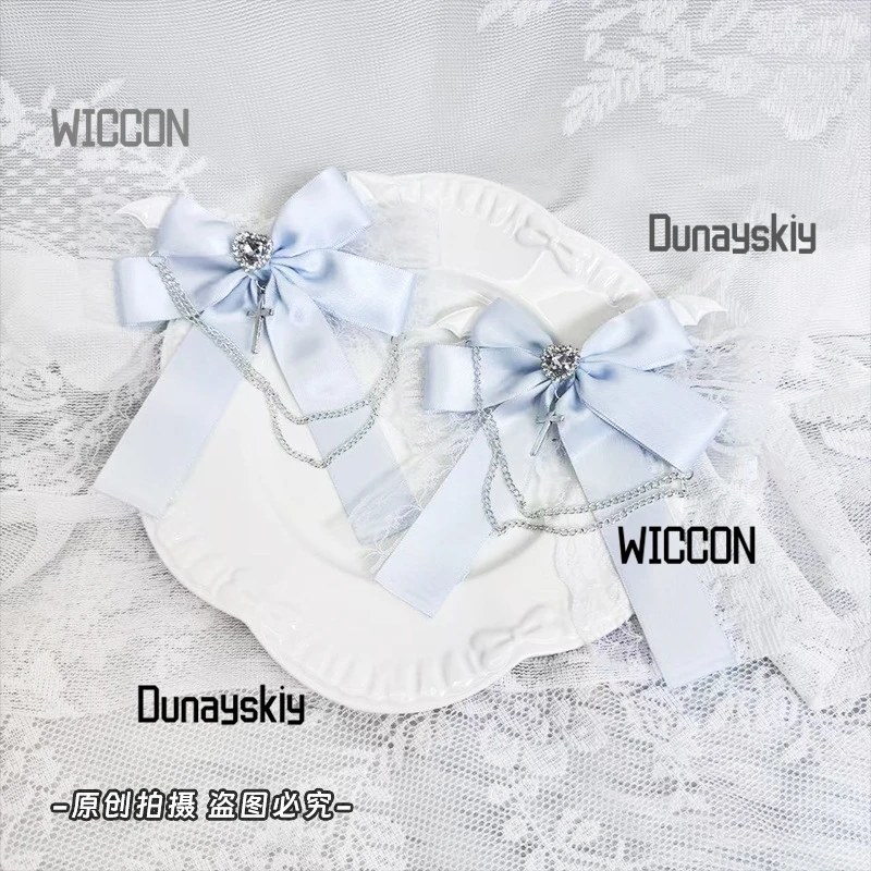 Фото Jirai Kei Bow Production Лолита Кружева Сладкая Прохладная Субкультура Головной Убор Крест Любовь Косплей Реквизит Kawaii Хэллоуин Рождество №5