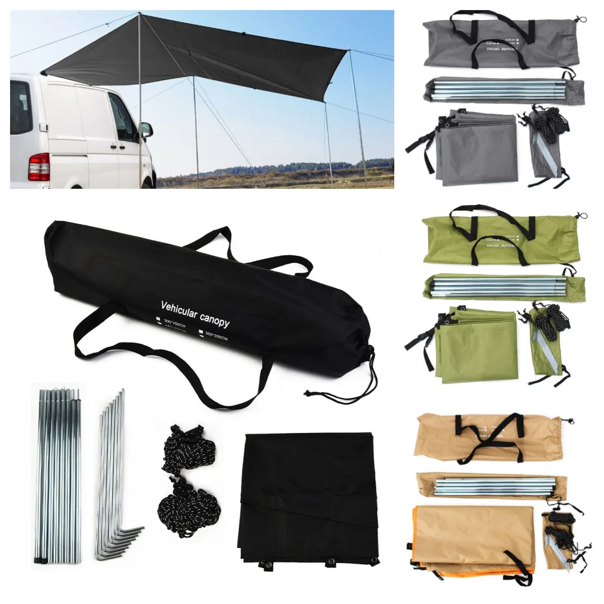

Боковая палатка для автомобиля, цвет серый/черный/хаки/армейский наружный навес, палатка для пикника, навес для транспортного средства, акс...