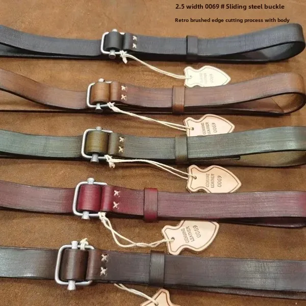 Ремень из натуральной воловьей кожи с верхним слоем Z0069 # 2 5 широкий скользящий