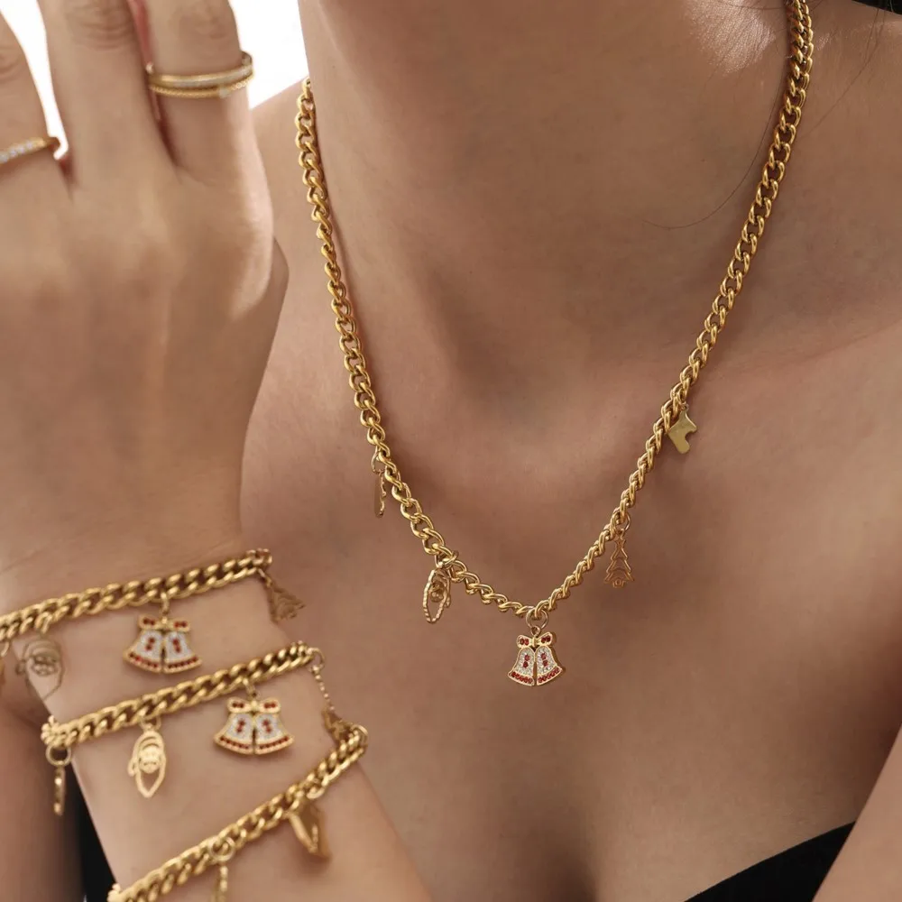 Набор бижутерии из нержавеющей стали для рождественской елки