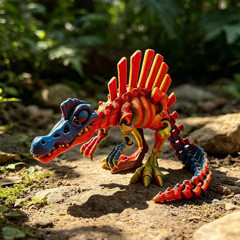 Фото Реалистичная фигурка динозавра Тираннозавра Рекса, 3D-печатная подвижная модель, скульптура динозавра, украшение для рабочего стола, декор для дома, поделка №4