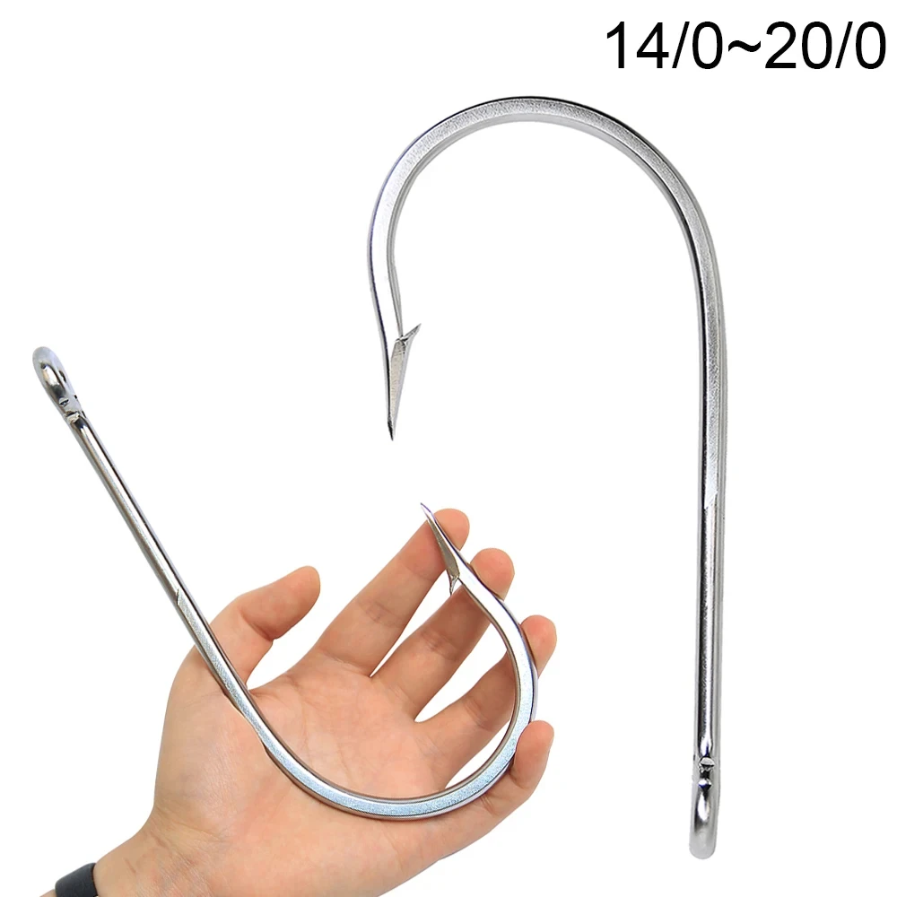 

5Pcs/lot Stainless Steel Fishing Hook 14/0-20/0 shark Large Big Game Fish jig bait hooks Barbed Tuna fishhook