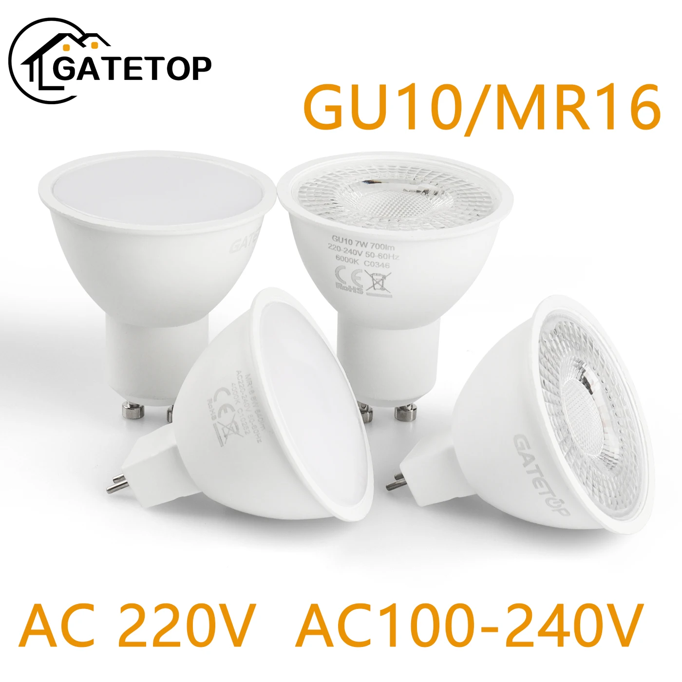 12 шт., светодиодные лампы GU10 MR16 GU5.3 GU10, 38 градусов, 120 градусов