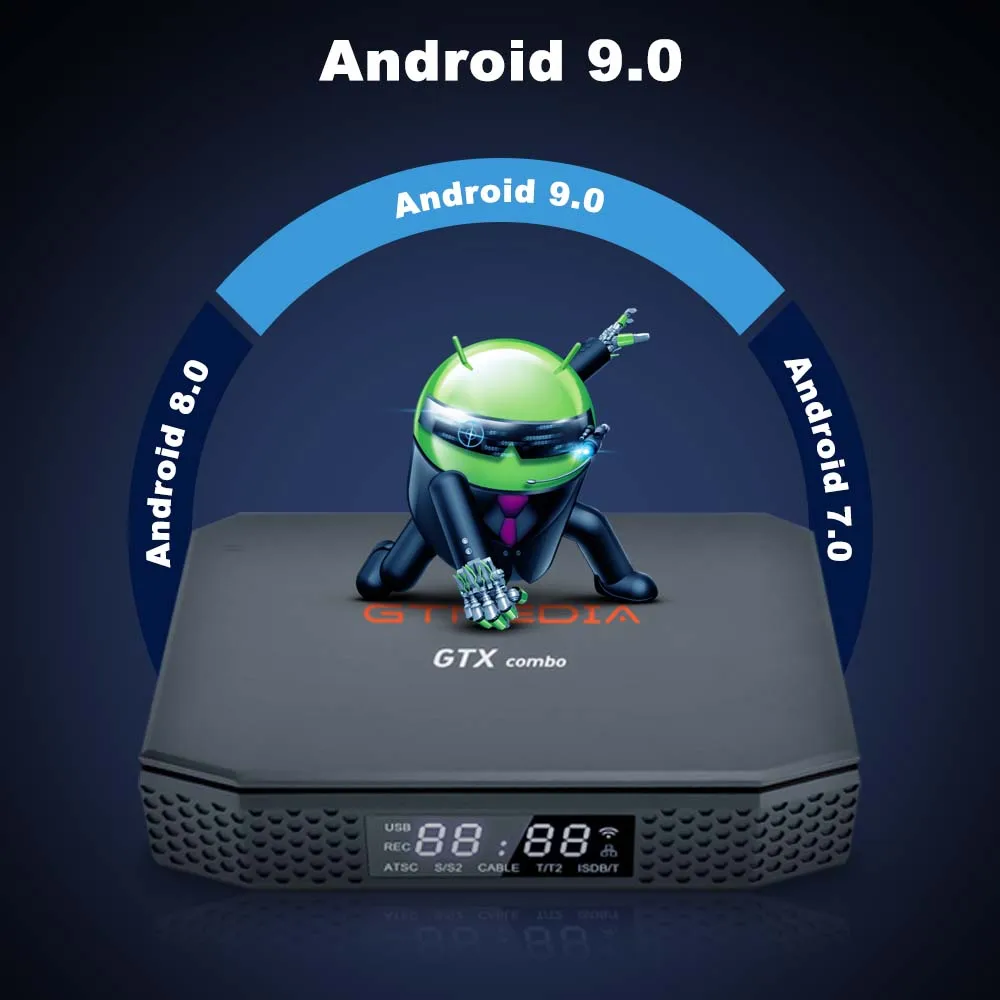 GTMEDIA GTX COMBO 4K 8K UHD Android 9 0 спутниковый ресивер DVB-S2/T2/C 2 ГБ + 32 Гб