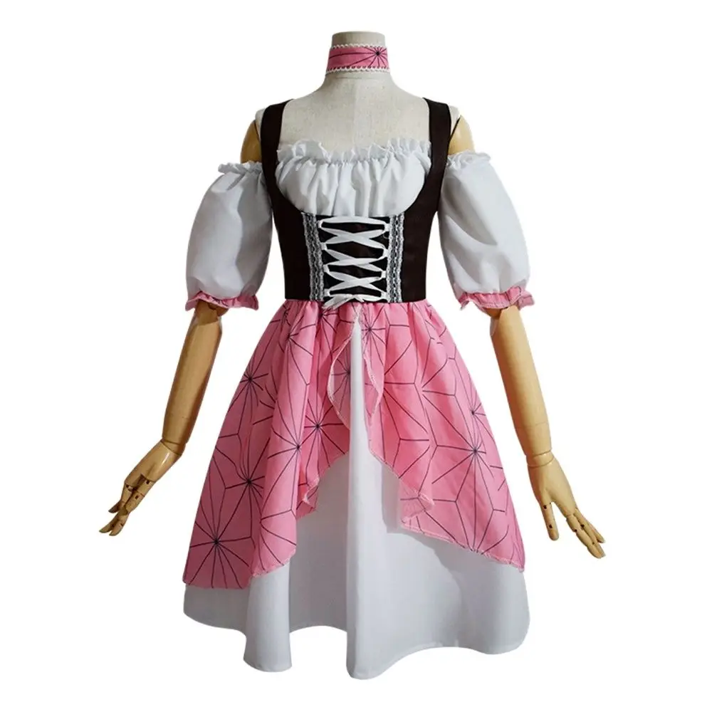 Унисекс аниме косплей костюм Nezuko Хэллоуин Униформа Индивидуальный размер
