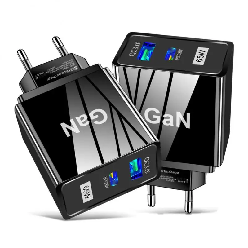 

2023 GaN Charger 65W Gallium Nitride PD Fast Charging Mobile Phone Charger European, American And British Computer Adapter