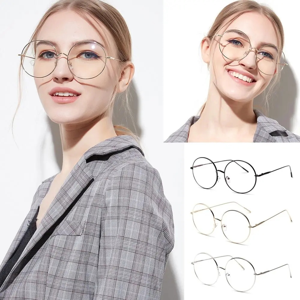 

Vintage Metal Oversized Vision Care Round Glasses Eyeglasses Frame Spectacles Optical Glasses