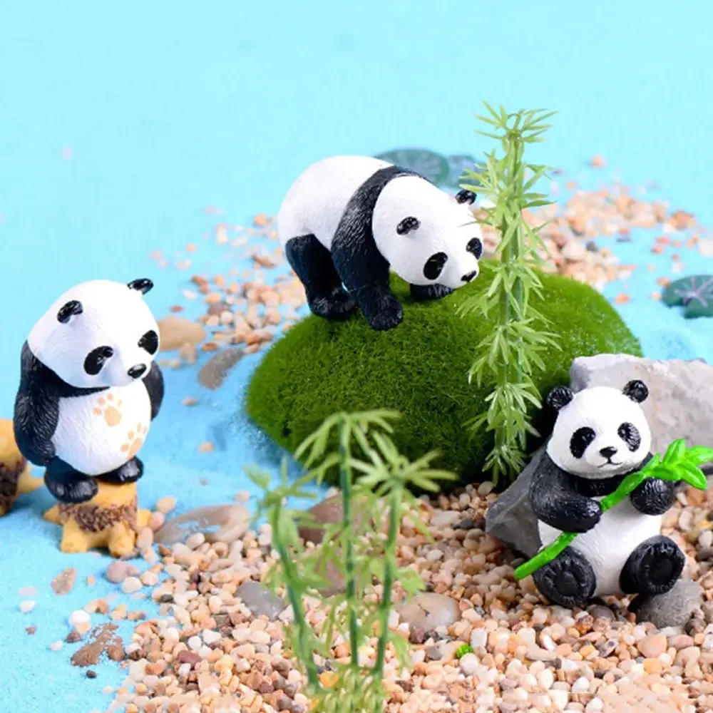 4 шт./набор миниатюрные садовые фигурки панды