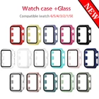 Чехол для часов + стекло для Apple Watch 6 SE Series 5 3 4 PC Тонкий чехол для IWatch 6 5 4 3 тонкая защитная пластиковая рамка 40 мм 44 38 42 мм