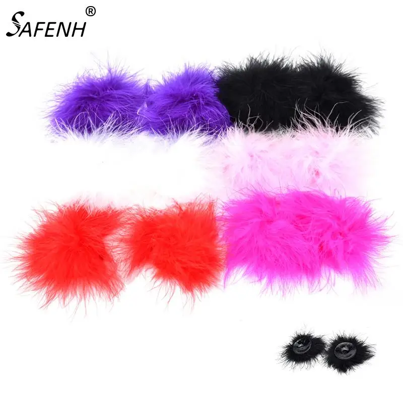 

1 пара, женский бюстгальтер с перьями, 6 цветов