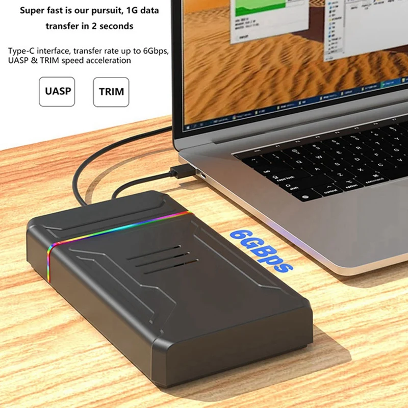 Корпус для жесткого диска SATA-Type C со светодиодной подсветкой