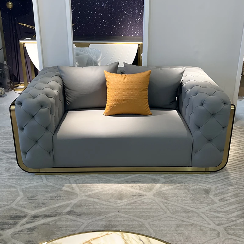 Современный итальянский роскошный диван под заказ Матовый кожаный большой