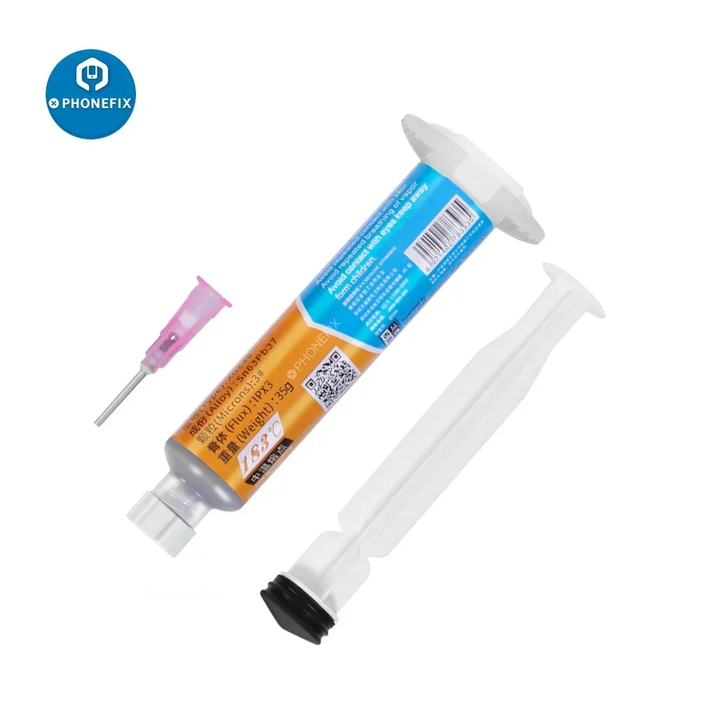 

Паяльная паста с игольчатыми трубками, безопасная рогеновая паста с температурой плавления 183 ℃ для сварочных инструментов без очистки, набор ручных инструментов для ремонта телефонов