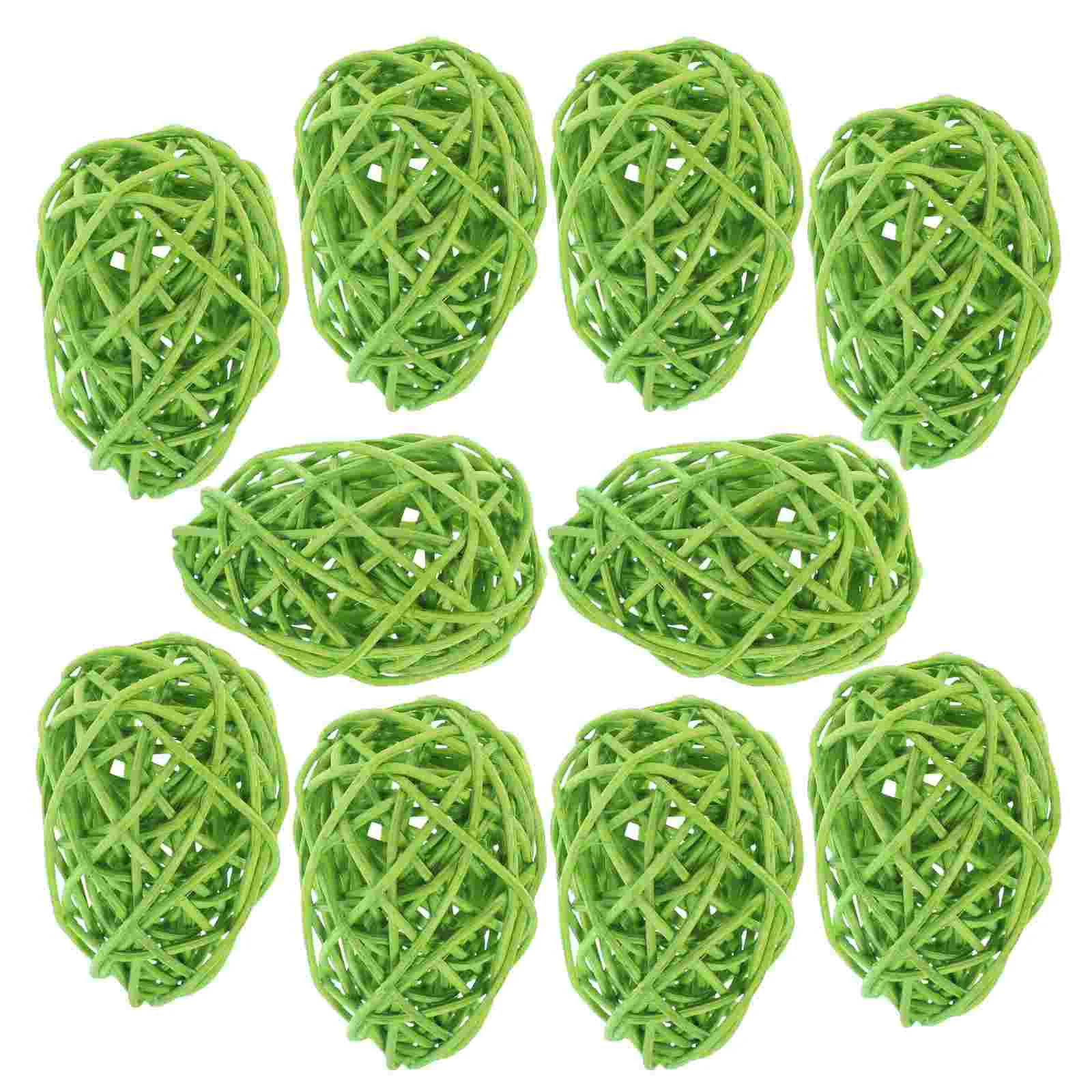 

10pcs Easter Egg Ornaments Rattan Ball Easter Eggs Home Festival Eggs Easter Party Decorations