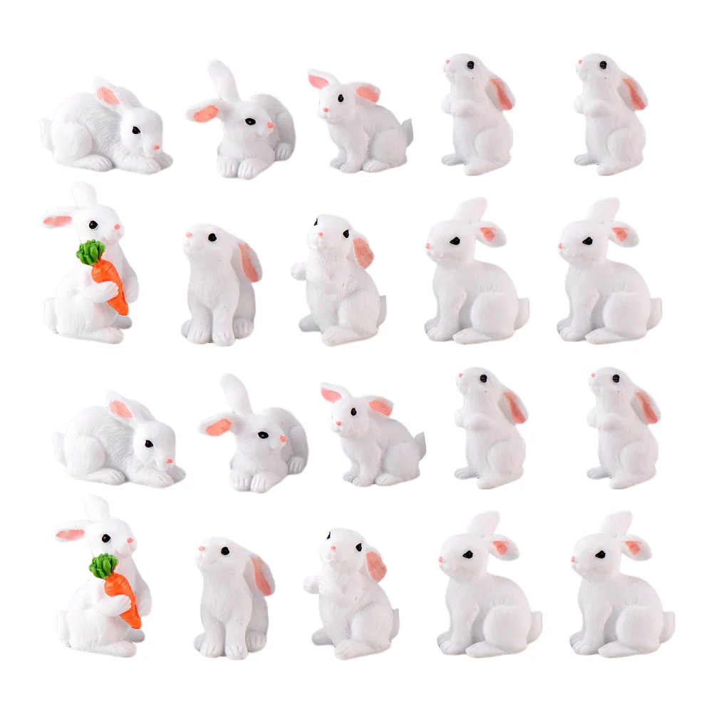 

Rabbit Miniature Easter Figurines Animal Year Mini Decoration Ornament Statue Resin New Chinese Miniatures Party Decorations Toy