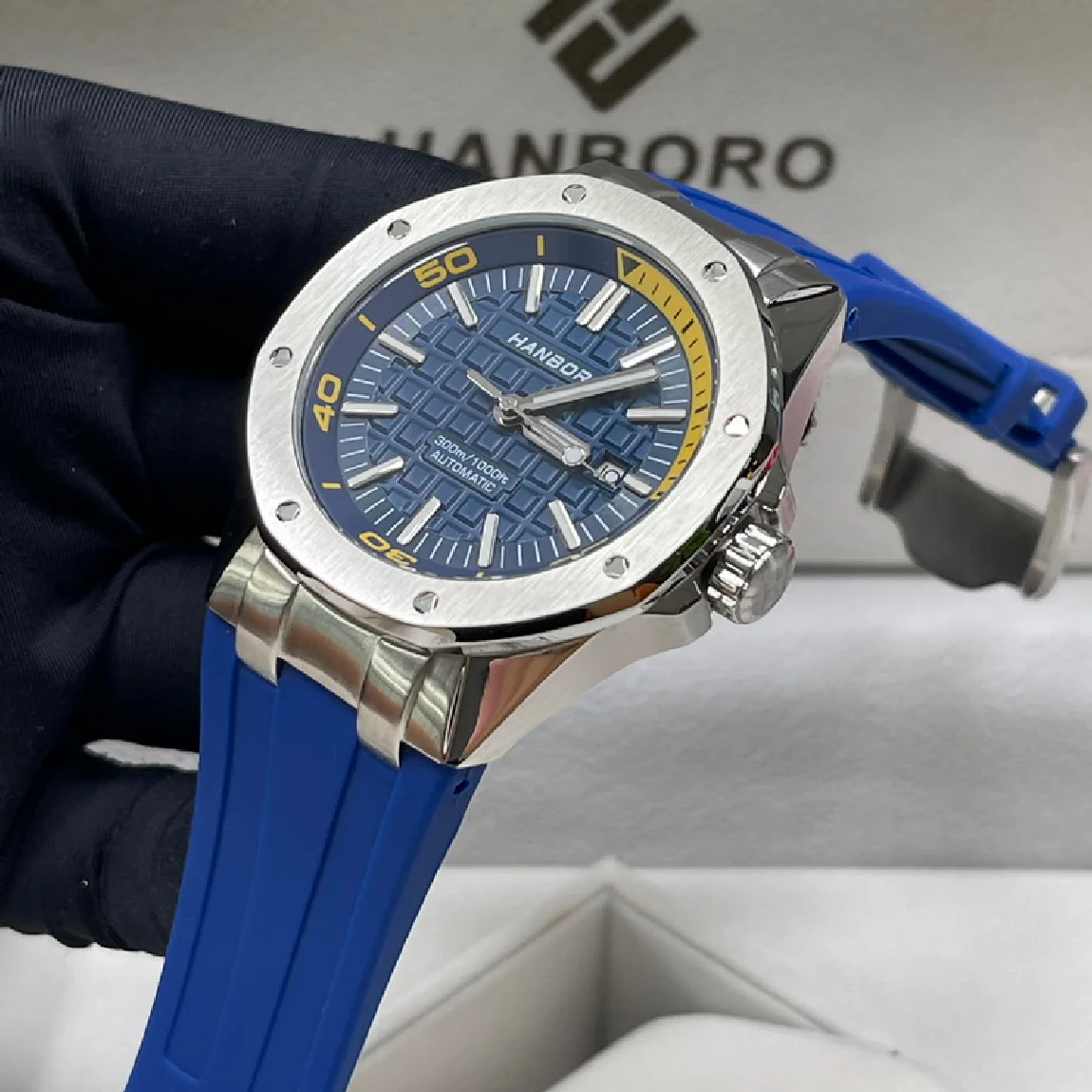 

HANBORO 2022 New Brand Automatic man Watches Luxury Fashion Elegant Mens watch Mechanical Luminous wristwatch relogio masculino