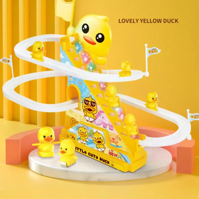 Игрушечные американские горки с уткой лестница для восхождения электрическая