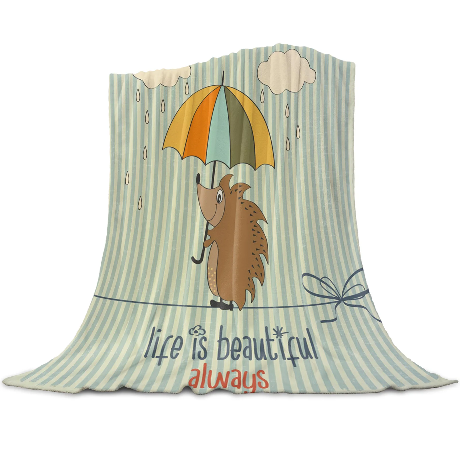 

Coral Fleece Blanket Winter Sheet Bedspread Sofa Bed Throw Light Thin Soft Warm Flannel Blankets Queen King Size Hedgehog Flower