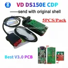 DHL 5 шт.лот лучший V3.0 PCB с Bluetooth VD DS150E CDP Pro Plus 2017.R3 генератор ключей для delicht автомобильный obd2 сканер инструмент с оболочкой