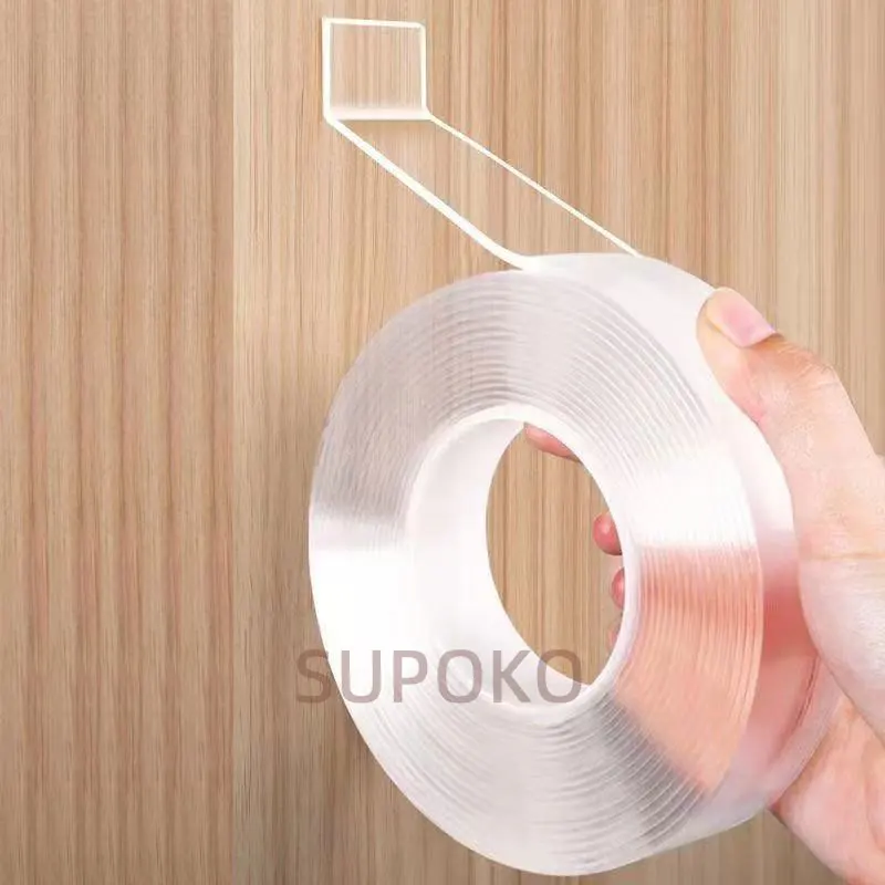 Настенные наклейки двусторонняя клейкая лента многоразовая прозрачная не