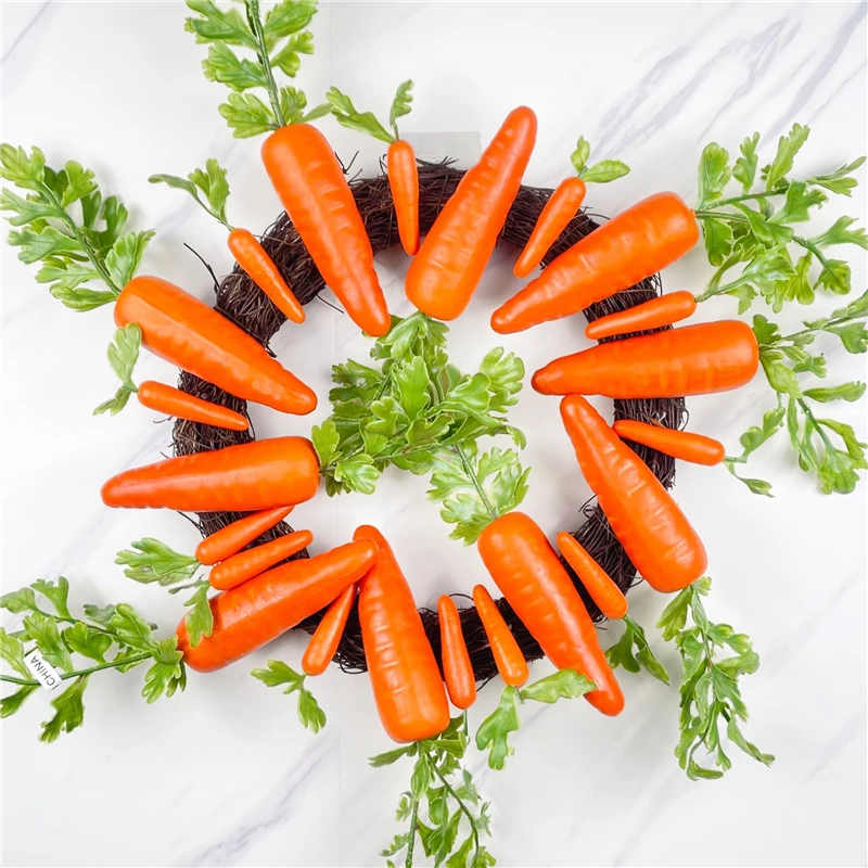 

Easter Decoration Door Wreath Eucalyptus carrot rattan Simulation Wreath Garland Rattan Ring Festival Gifts Party Home Decor