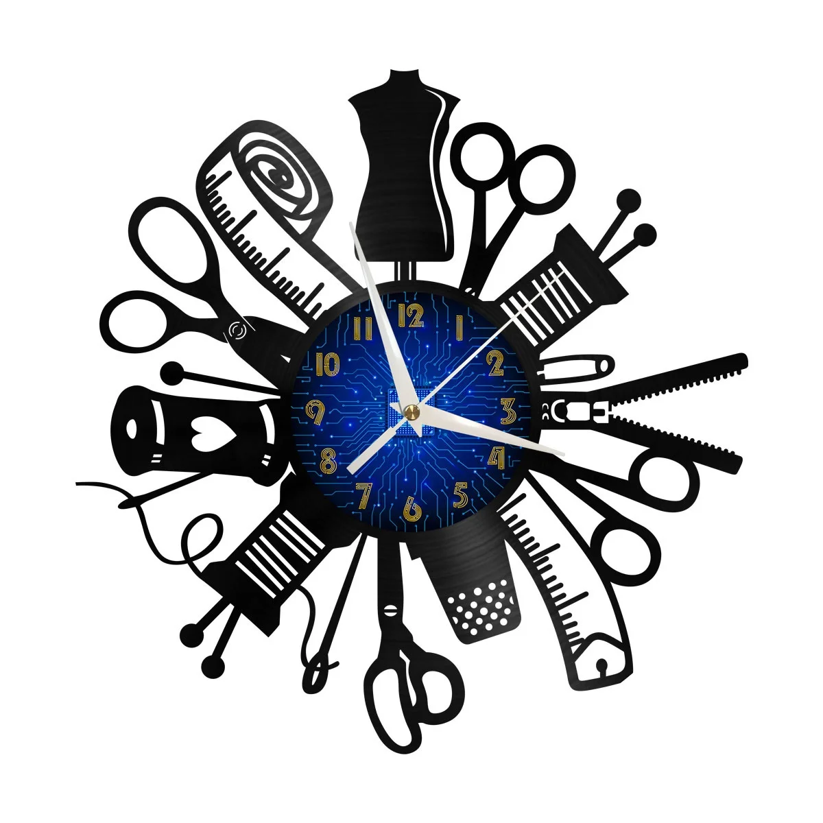 

Tailor Tools Vinyl Wall Clock, Vinyl Record Clock Wall Art Silent & Non-ticking