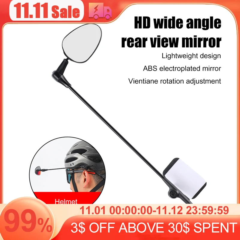 

360 Degree Road Bike Helmet Rearview Reflector Adjustable Rotatable Bicycle Mirrors Motorcycle Helmet Safety Rearview Mirrors
