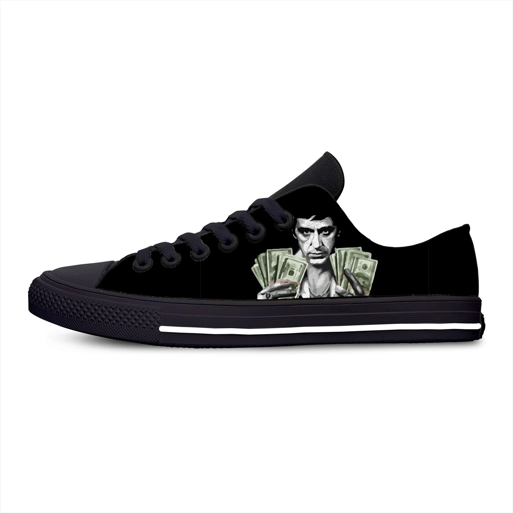 

Scarface Tony Montana New 2022 Spring Summer Men Women Canvas Shoes Flat Sneakers Women Casual Shoes Low Upper Lace Up Shoes