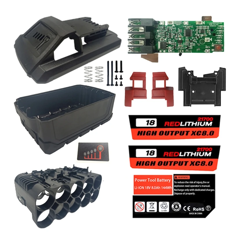 

RISE-M18 21700 Battery Plastic Case Sticker PCB Charging Protection Circuit Board Box For 18V 20V Lithium Battery