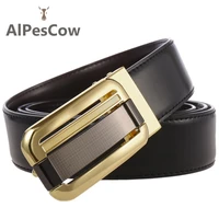 100 alps cowhide genuine leather belt for men smooth buckle waist strap waistband male high quality double sided vintage casual