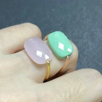 simple and generous crystal oval ring replaceable crystal stone rotatable super slim ring base candy ring for women gift