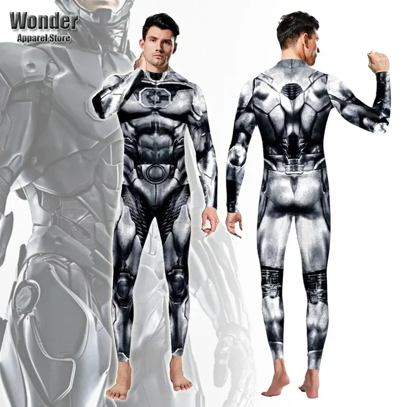 Женский и мужской комбинезон в стиле панк Future Robot ET Machine с 3D принтом для взрослых