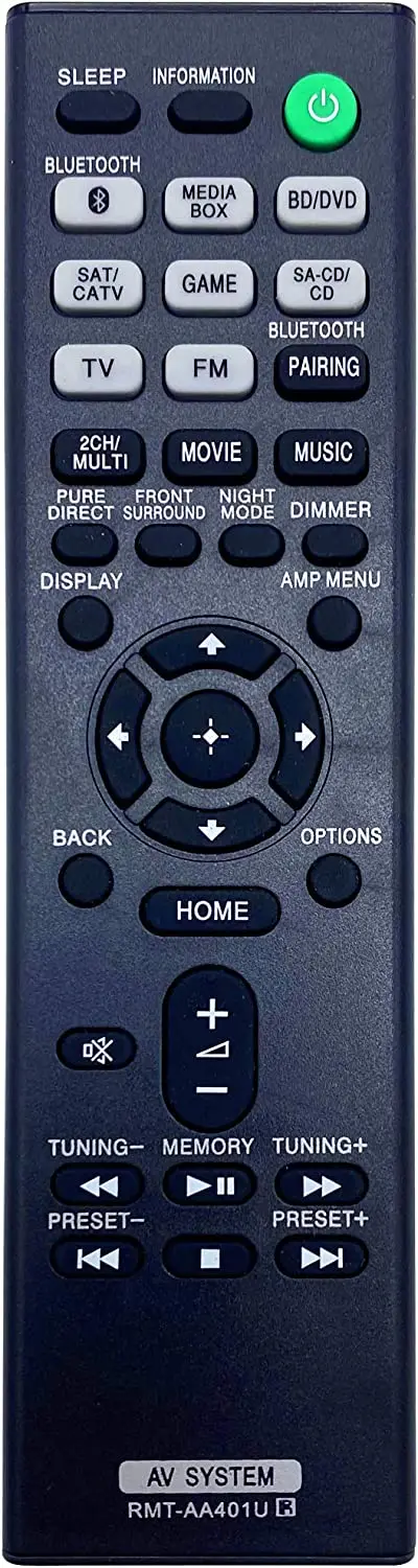 

Remote Control RMT-AA401U for Sony Audio AV System HT-X9000F SAWX9000F STRDH790 HTX9000F STRDH590 SAWX9000F SAXF9000F