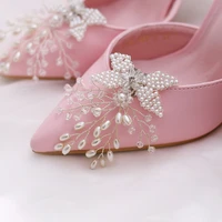 wedding shoe buckle women shoe clip high heel decoration pearl beaded shoes ornament wedding shoe buckle for bride bridesmaid